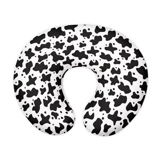 Jeiento Baby Nursing Pillow Cover Black Cow Spots Print Positioner Case Ultra Soft Breastfeeding Pillow Slipcover Removable Covers,Tummy Time, Baby Sitting Support,Pillow Cover Only