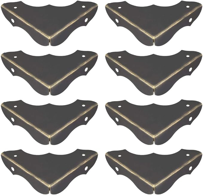 uxcell Metal Desk Corner Protectors Table Edge Cover Guard 40x40x9mm Bronze Tone 8pcs