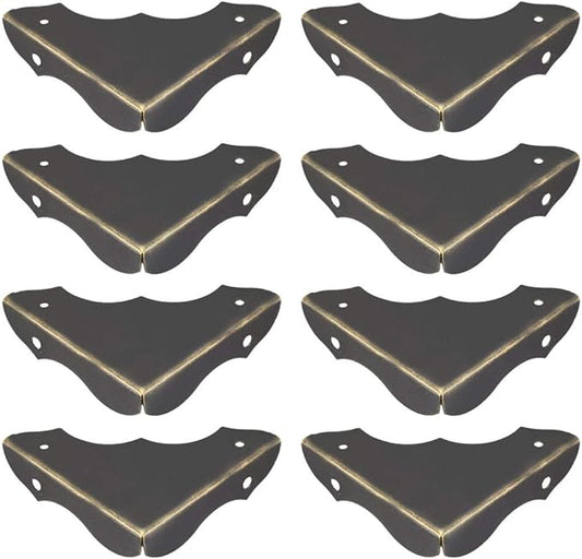 uxcell Metal Desk Corner Protectors Table Edge Cover Guard 40x40x9mm Bronze Tone 8pcs