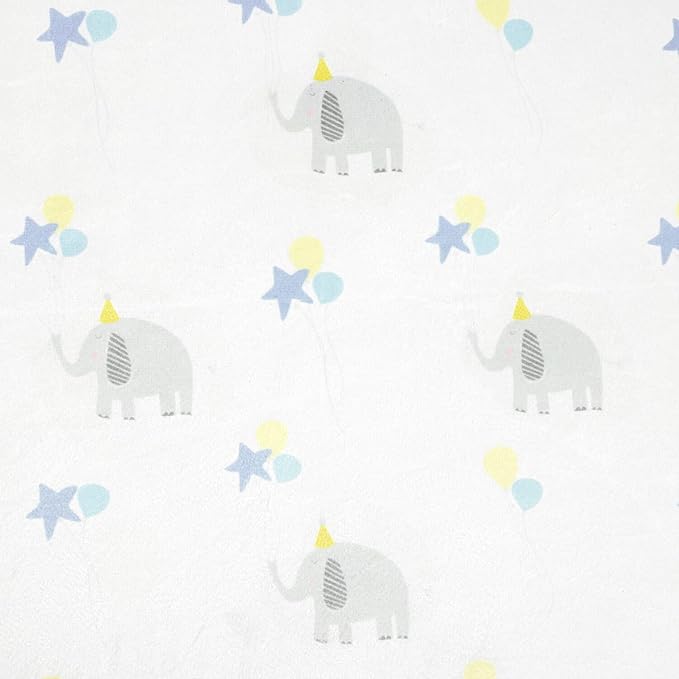 Lush Decor Elephant Balloon Soft & Plush Changing Pad Cover, 32" x 16", Gray & Blue