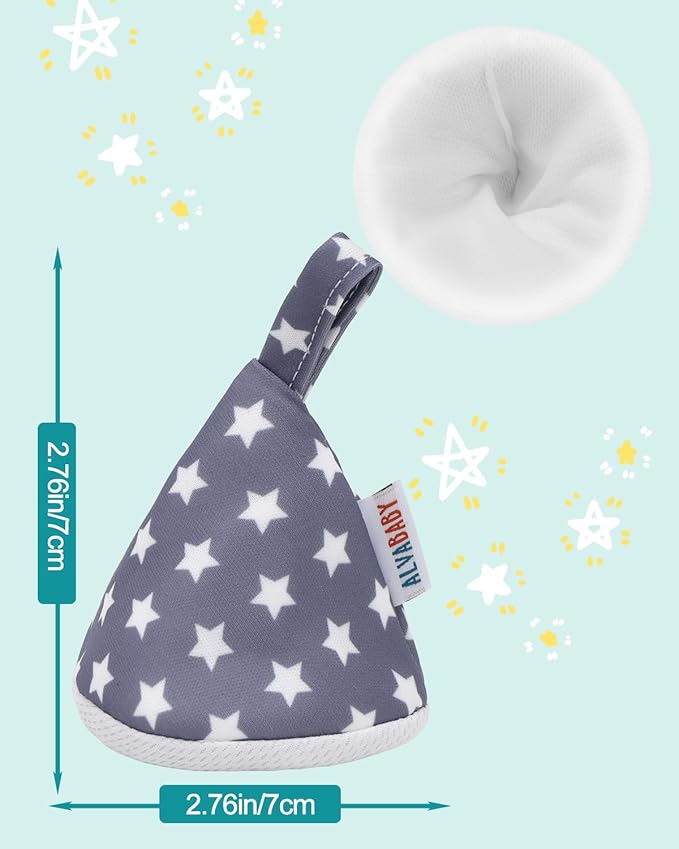ALVABABY 8 Pcs Baby Boy Pee Covers, 3.5 * 4 In,Strong Water Absorption Pee Shield for Newborn Boy, 4-Layer Reusable Pee Cap, Diaper Changing Accessory for Baby Gift 8NG01