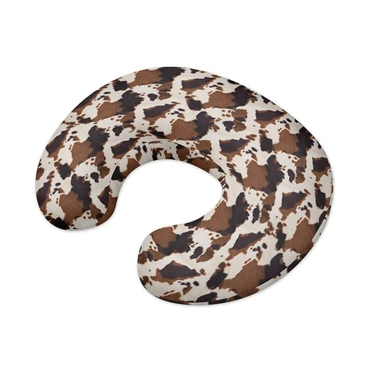 GOSTONG Brown Cowhide Nursing Pillow Cover for Breastfeeding and Bottle Feeding, Infant, Baby Girl and Boys Nursing Pillow Cover Only for Breastfeeding Moms