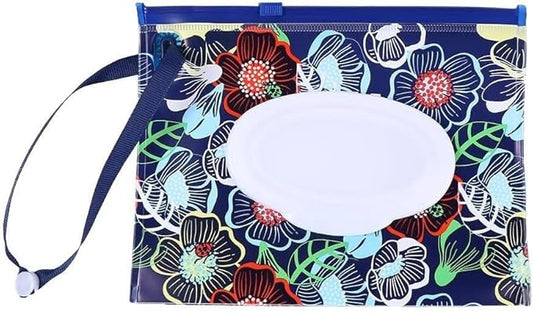Blue Wet Wipe Dispenser,Portable Refillable Wipe Holder,Reusable Lightweight Wipes Container Case Travel Wet Wipe Pouch Products Diapering Wipes and Holders Wipes and Holders