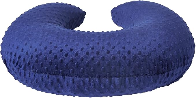Nursing Pillow for Breastfeeding and Bottle Feeding More Support for Mom and Baby,Soft Newborn Nursing Baby Pillow， Machine Washable (Dark Blue)