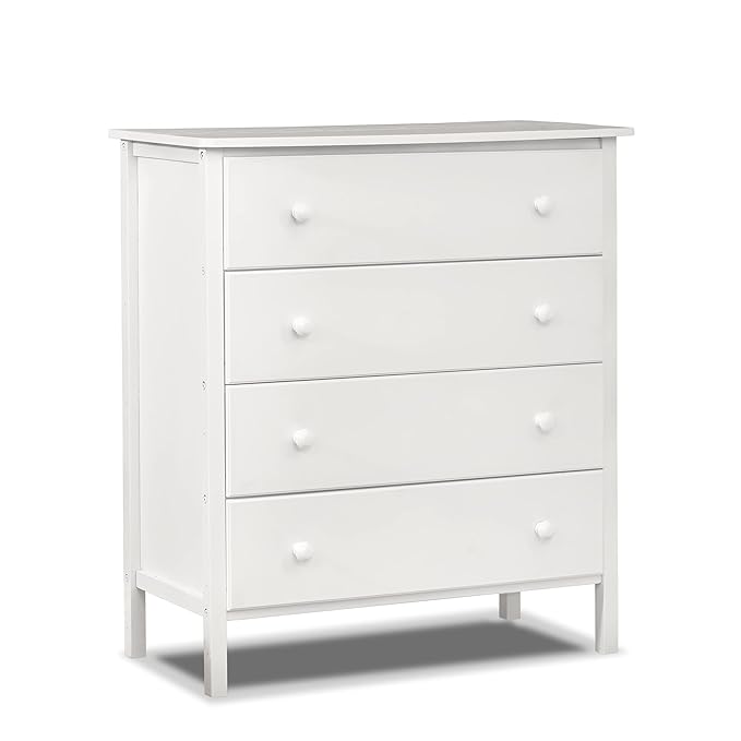 Sorelle Palisades 3-Piece Nursery Set - 4-in-1 Convertible Crib, 4-Drawer Dresser, Changing Table with Hamper - Non-Toxic Wood Finish - White