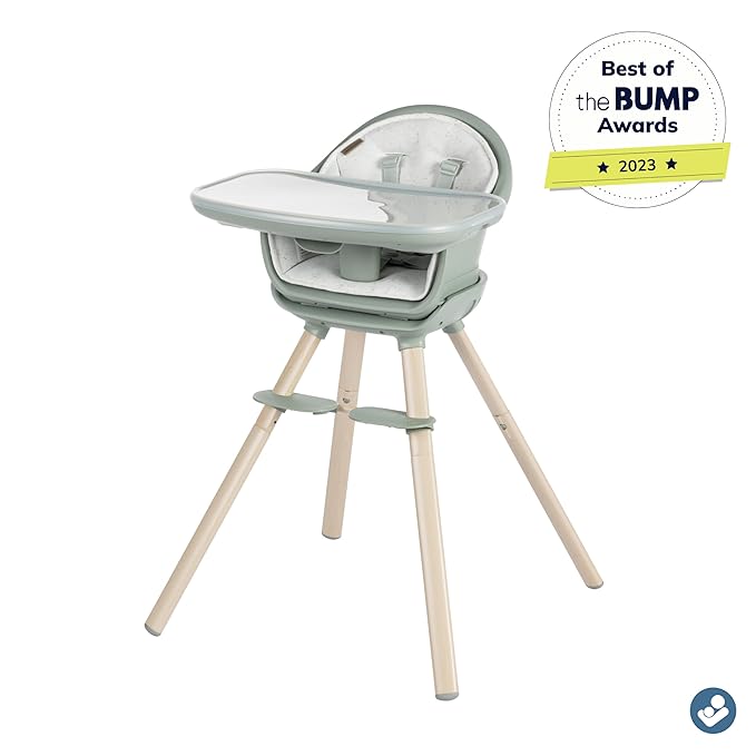 Maxi-Cosi Moa 8-in-1 High Chairs for Babies and Toddlers, Machine Washable Infant High Chair, Compact, Convertible High Chair Lightweight Design, Classic Green