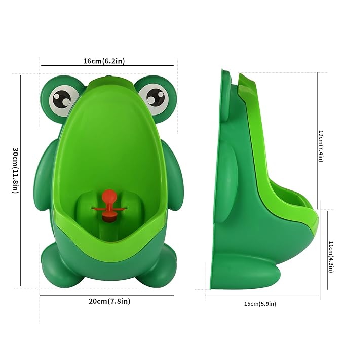 Cute Frog Standing Potty Training Urinal for Boys Toilet with Funny Aiming Target - Blackish Green