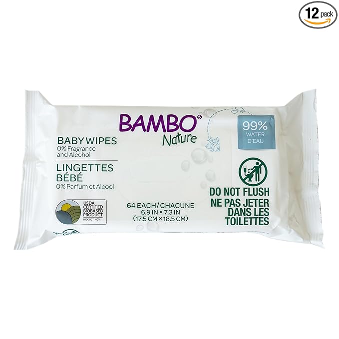Bambo Nature USDA Certified Biobased Baby Wipes 768 Count
