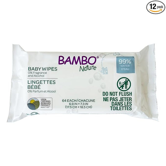 Bambo Nature USDA Certified Biobased Baby Wipes 768 Count