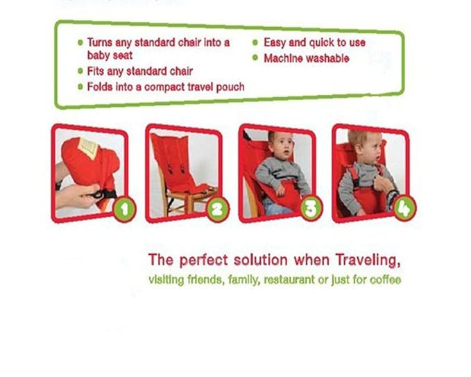 Monvecle Baby Portable Travel Chair Booster Safety Seat Cover Infant Harness Washable Sack Light Blue