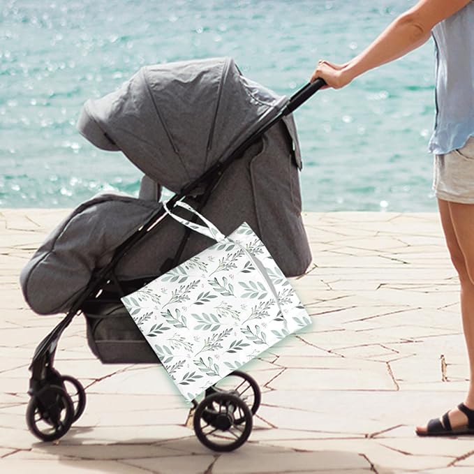 Wet Bag for Swimsuit Travel Pool Baby Cloth Diapers Dirty Yoga Gym Clothes Beach Bags Summer Gifts for Women Men Beach Vacation Essentials Leaves Waterproof Wet Dry Bag Travel Laundry Bags