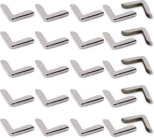 100Pcs Book Scrapbooking Album Menu Folder Protectors - Metal Corner Protector Cover for Protecting Book and Scrapbooking Corners, Silver