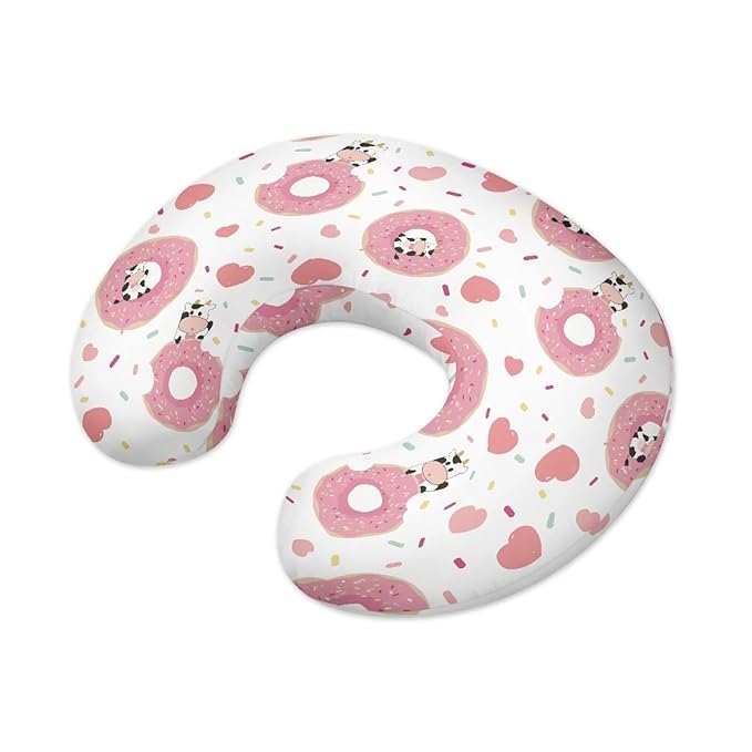 Donuts and Cows Breastfeeding Pillow Slipcover for Baby Breastfeeding Slipcover Infant Newborn Nursery Bottle Pillowcase Baby Essentials