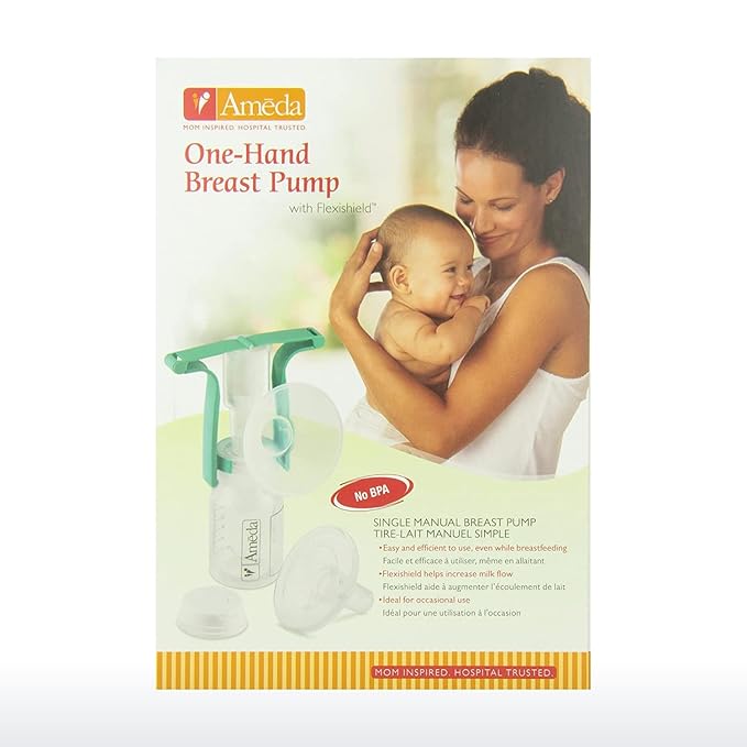 Ameda One-Hand Manual Breast Pump with Flexishield Areola Stimulator