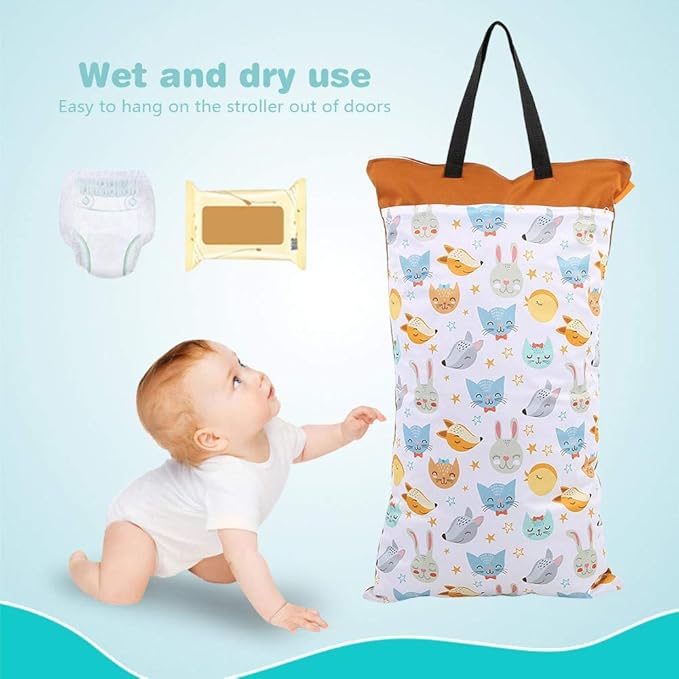 Large Hanging Wet Dry Cloth Diaper Pail Bag for Reusable Diapers or Laundry Reusable Hanging Wet Dry Cloth Diaper Bag(#1)