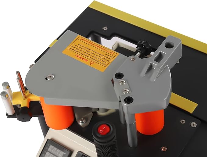Portable Edge Banding Machine, 900W 0-6M/Min Edge Banding Speed Woodworking Edge Bander Benchtop Double Side Gluing Banding Machine for Melamine Paper Wood Plastic, 0.28-2.4In Edge Banding Height
