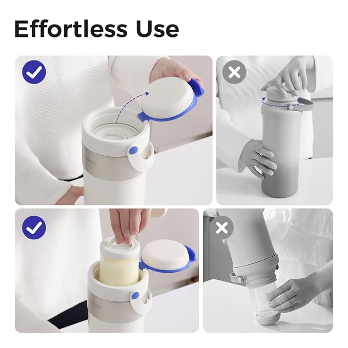 Portable Breast Milk Cooler, 4 Ice Rings, 360°Cooling with Vacuum Lid, Safe Chill for 30H+, 22oz Large Capacity with 2 Bottles, Rapid Chill to 40℉, Extra Wide Opening, Ideal for Work & Travel