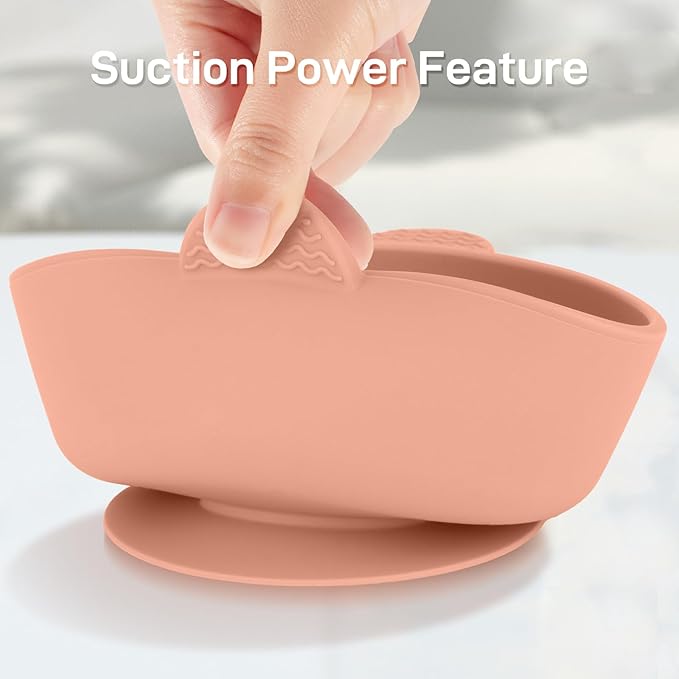 Eascrozn 3 Pack Baby Bowls with Suction, Stay Put Silicone Suction Bowls for Babies Toddler Kids, BPA Free, Soft Safe Baby Led Weaning Supplies for Food Bowl, Microwave and Dishwasher Safe,Purple