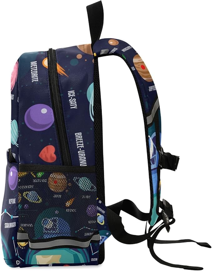 ALAZA Kid's Toddler Backpack for Boys Girls,Universe Infographics Solar System Planets Preschool Bag Nursery Travel Bag Daycare Bag Kindergarten Children Bag with Safety Leash