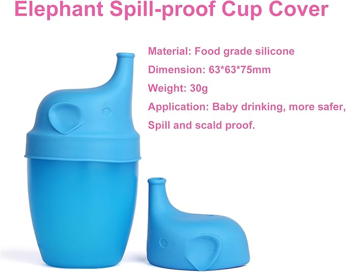 5 Pack Silicone Sippy Cup Lids, Soft Spout Sippy Cups, Reusable Silicone Lids for Cups