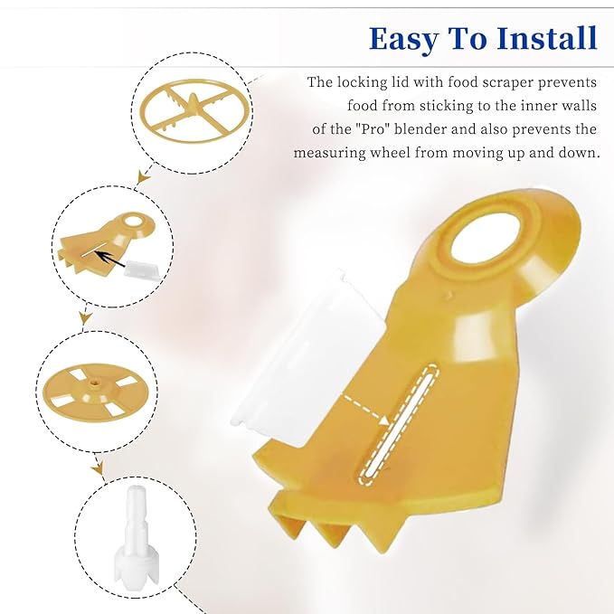 4Pcs Formula Maker Replacement Parts Compatible with Baby Brezza FRP0046 Pro Advanced, Axle Stem and Silicone Scraper Funnel Filter Accessory for Baby Brezza, Attach to Locking Cover