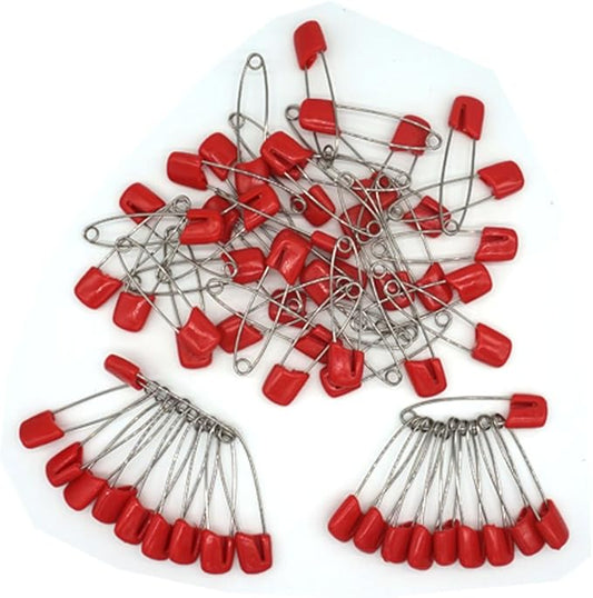 Baby Safety Pins Secure Clips for Fastening Baby Clothes Diaper Napkins 50pcs 60PCS 30PCS (Red, 60 pcs)