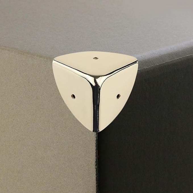 Dnyta 8 Pcs Metal Box Corner Protectors, 1.5"x1.5"x1.5" Gold Furniture Corner Guard Cabinet Decorative Corner Protectors Edge Guard