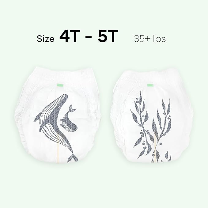 Parasol Chlorine Free Disposable Diaper Pants, Size 6 (4T-5T) 72 Count, Pull Up-Style with RashShield Protection and Active 360 Comfort Wrap, Hypoallergenic Training Diaper