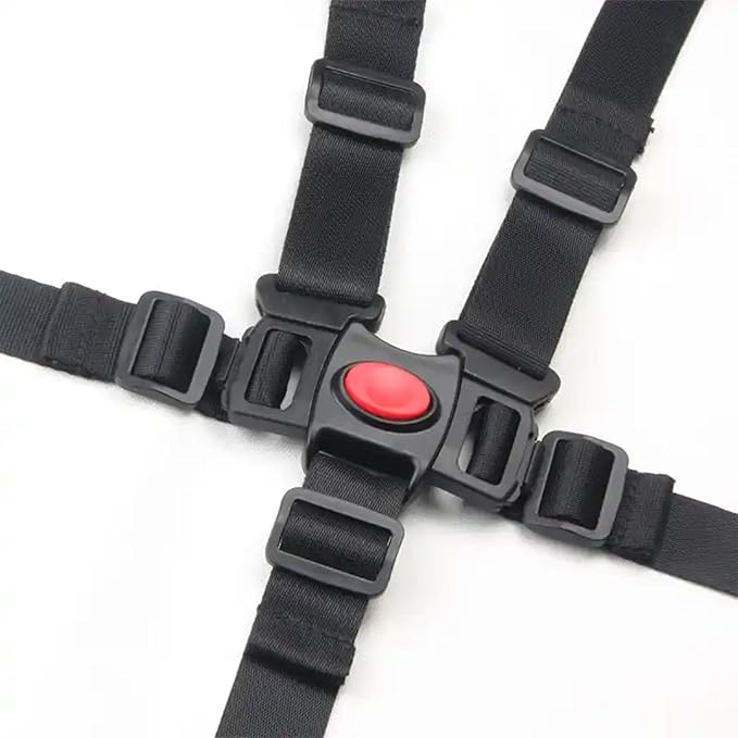 Universal 5 Point Harness Baby Chest Harness for High Chair/Stroller, Harness Belt with Baby Shoulder Strap and Crotch Harness Pads, Adjustable Harness Chest Harness Stroller for Child/Kid Seat, Black