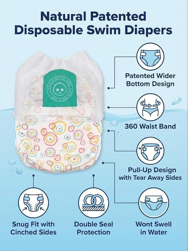 Little Toes On The Go Swim Diapers 2 Bag Bundle (Count 4) Size Small