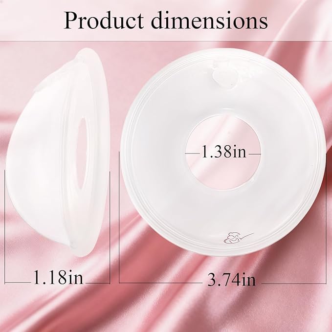 Breast Milk Collection Cups (2 Pack) - Reusable Silicone Breast Shells & Milk Catcher - Wearable Nursing Cups for Bra to Protect Sore Nipples - Leak Proof Breastfeeding Essentials