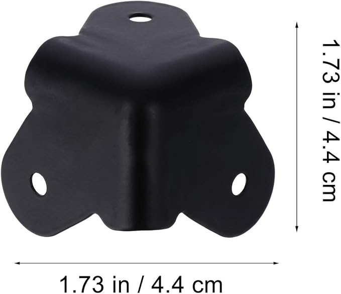 16PCS Angle Corner Furniture Protector Black Iron Speaker Corners Protector for Cabinet Guitar Amplifier Stage Speaker Rounded Metal Guards for Enhanced Protection & Style