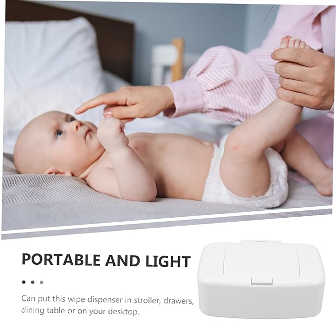 Luxshiny Refillable Wipe Dispenser Box Portable Wipes Holder for Room Kitchen Bathroom Lightweight Cover Compact Design for Storage