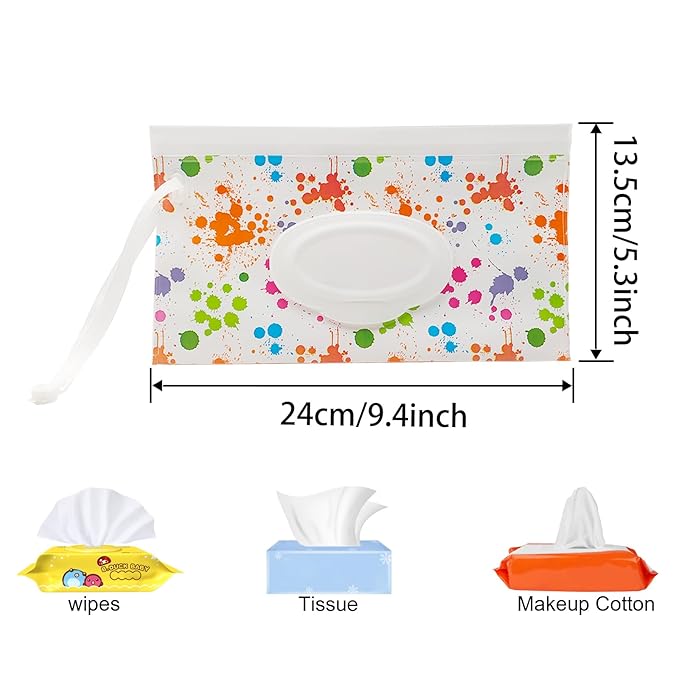 2 Pack Portable Baby Wipes Dispenser Holder Set Refillable Container Lightweight Travel Cases