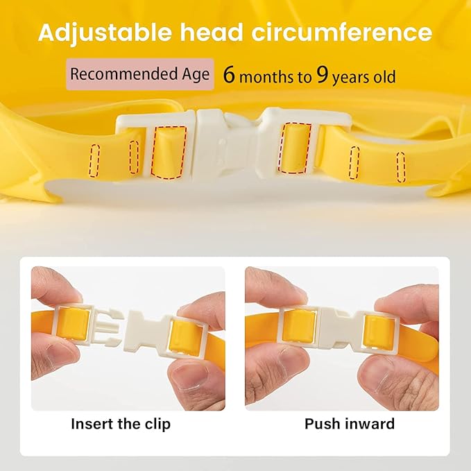 Baby Shower Cap Shield, Shower Cap for Kids, Visor Hat for Eye and Ear Protection for 0-9 Years Old Children,Cute Dinosaur/Crocodile/Hippo shape Makes the Baby Bath More Fun (Crocodile, Yellow)