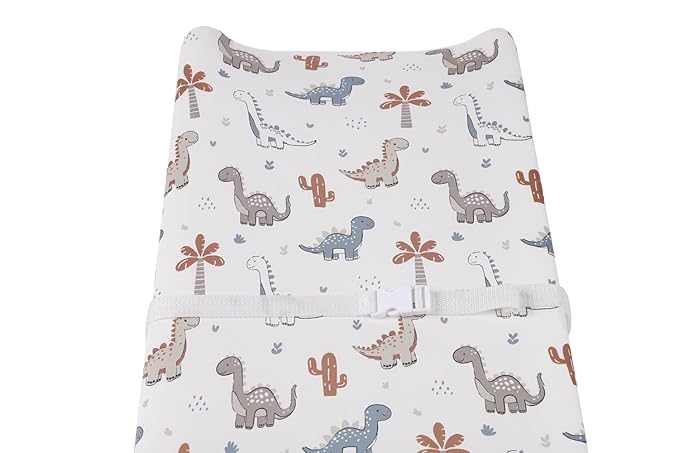 Changing Pad Cover Set 3 Pack Jersey Knit Ultra Soft for Baby Boys Girls Cream/Brown/Dinosaur
