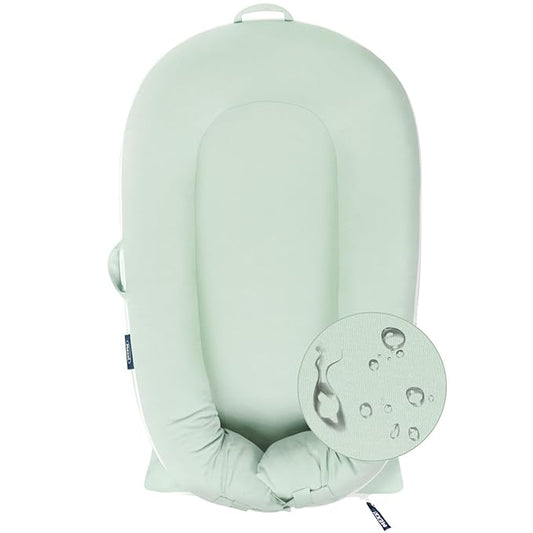 Organic Replacement Cover with Waterproof Pad | Premium Quality Spare Cover Certified Organic Cotton | Protects Against leaks | [Fits Dockatot Deluxe + Docks] (Cover Only) (Pistacho Green)