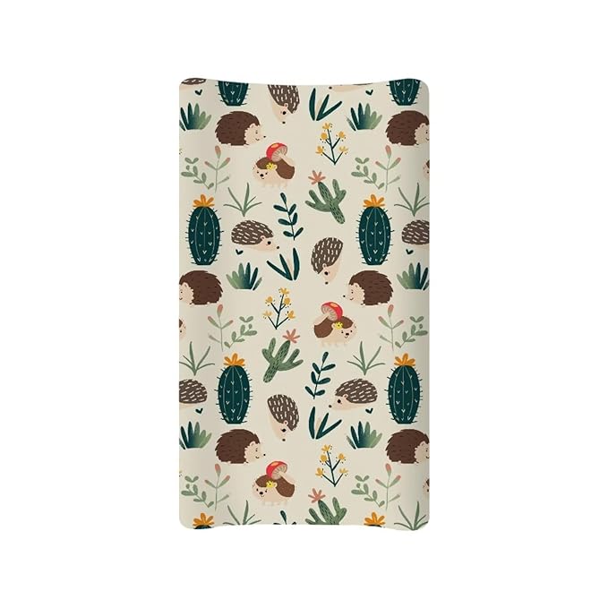 Microfiber Diaper Changing Table Sheets for Infants and Toddles Hedgehog Cactus Baby Changing Pad Cover Soft Breathable