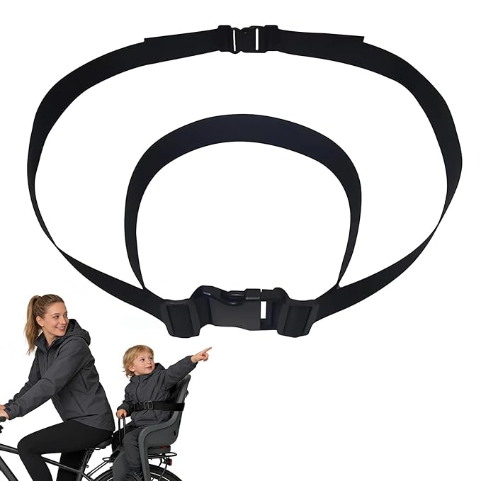 Electric Bike Child Safety Harness, Adjustable Safety Strap, and Motorcycle Child Safety Belt - Suitable for All Types of Bikes, Tricycles, and Motorcycles (Double-Loop)