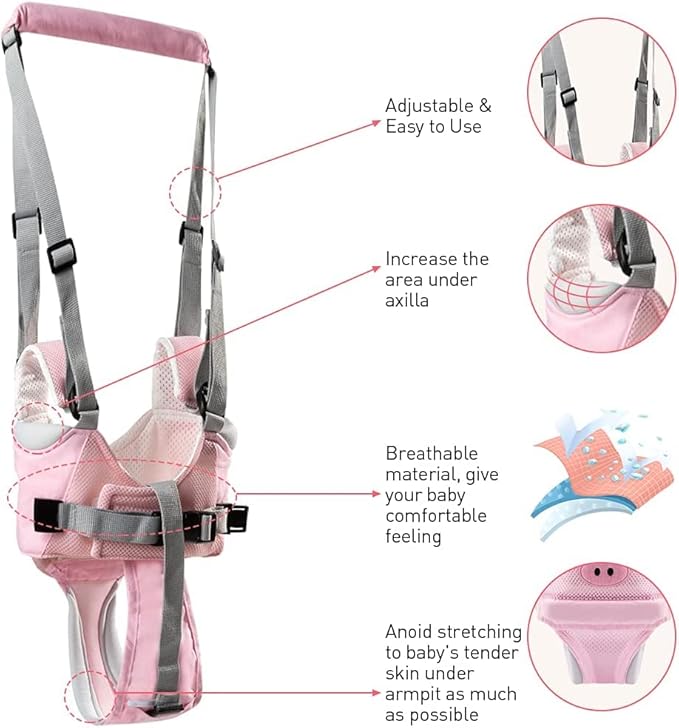 Baby Walking Helper, Adjustable Baby Walking Assistant Toddler and Walking Learning Helper Infant Walking Belt, Detachable Toddler Walking Harness for 6-36 Months Baby Infant Toddler Kids (B)