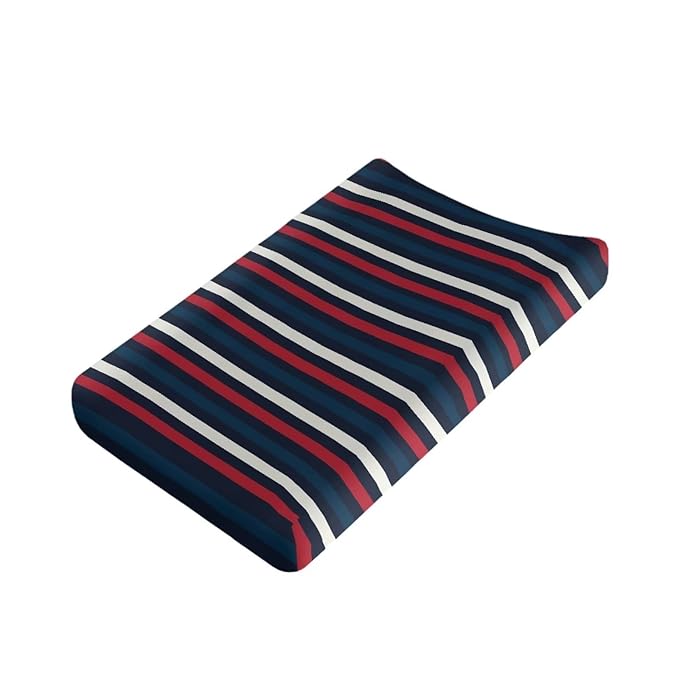 Black and Red Stripes Baby Changing Pad Cover Baby Diaper Change Table Pad Covers 32 * 16 Inch Easy to Install Cradle Mattress Sheets Nursery