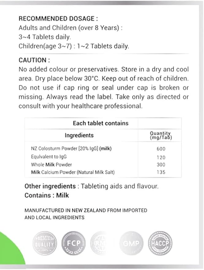 Premium Booster Colostrum 1800 200 Tablets (1)