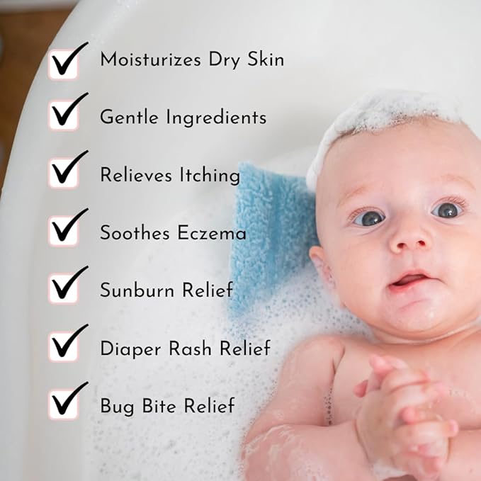 Oatmeal Baby Bath Powder by Irene Organics with Colloidal Oatmeal for Treatment of Eczema, Diaper Rash, Dry Skin and Irritation, Moisturizes and Soothes Baby’s Skin, 2 Pack