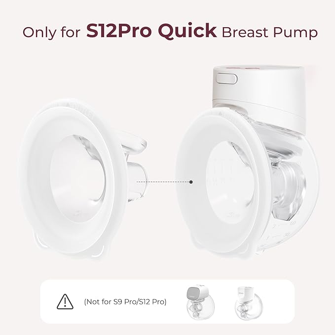 Momcozy Original S12Pro Quick Replacement Accessories, Only Compatible with Momcozy S12Pro Quick Breast Pump NOT for S9Pro/S12Pro (DoubleFit Hybrid Flange 27mm,1 Pack)