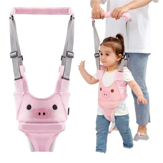Baby Walking Harness, Handheld Kids Walker Helper, New Upgrade Breathable and Adjustable Toddler Infant Walker Harness Assistant Belt with Instructions for 7-24 Month (Pink Breathable)