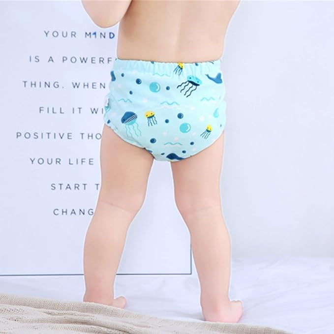 4 Pack Baby Toddler Potty Training Pants Layered Cotton Training Underwear for Toddlers Girls Boys
