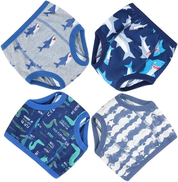 MooMoo Baby Training Underwear 4 Packs Absorbent Toddler Potty Training Pants for Boys and Girls-Cotton Animal Print 2T-6T