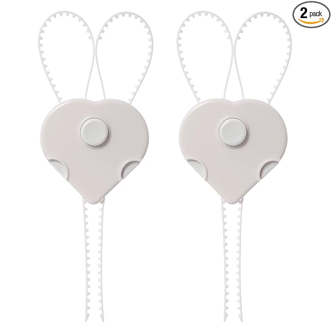 Dreambaby Flexi Lock - Cabinet & Drawer Handle Locks - Cabinet Safety Straps - with Multi-Touch Release System - White - 2 Count (Pack of 1) - Model L185