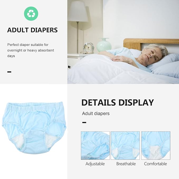 Elderly - On- Reusable Incontinence Pants Cloth Diapers Incontinence Diapers Comfortable Urinary Nappy Women's Hedging Disposable Cloth Cotton