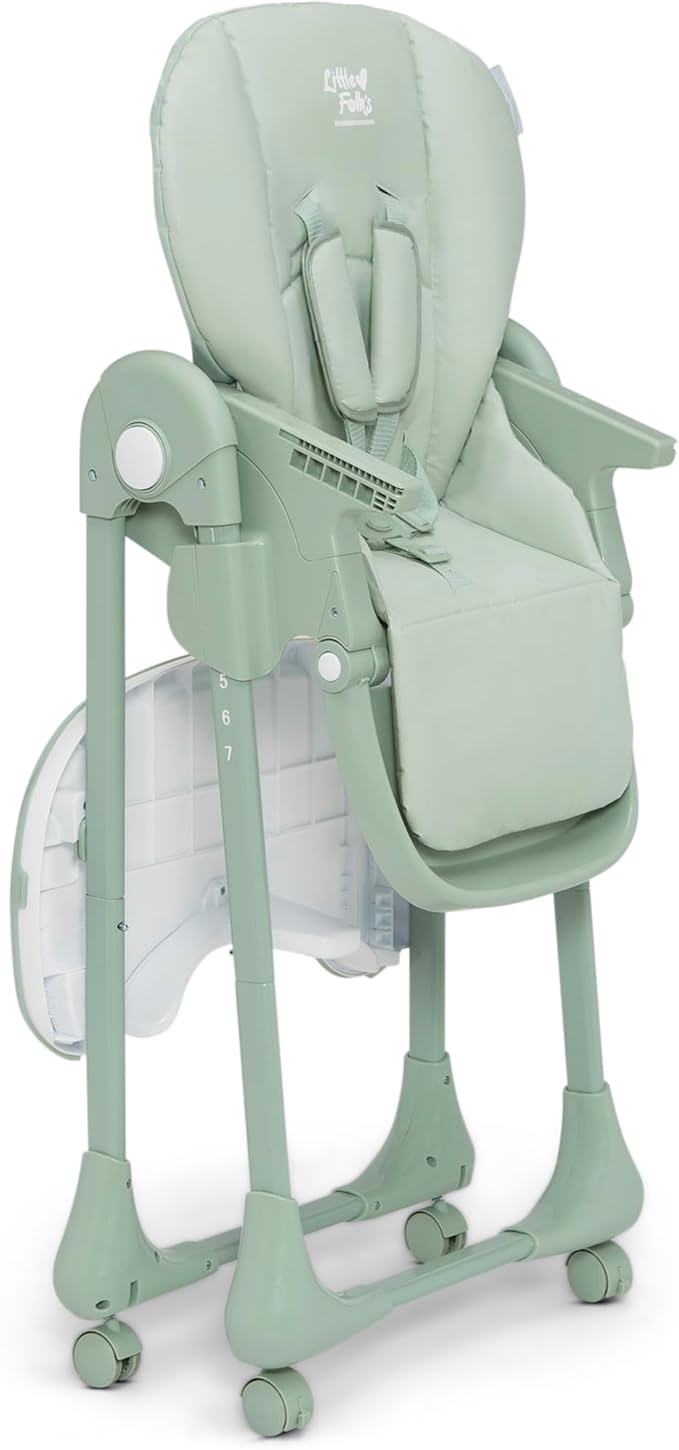 Little Folks by Delta Children 2-in-1 SlimFold High Chair for Babies and Toddlers, Sage Green